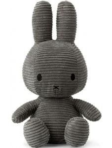 Плюшена играчка Miffy Sitting Corduroy - Тъмносив заек, 33 см.