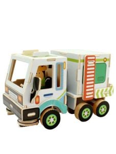 Дървен 3D пъзел - Почистващ камион, 48 части