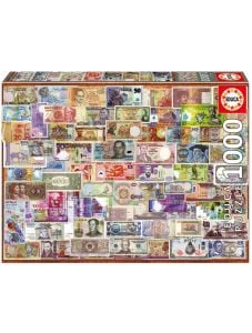 Класически пъзел Educa: Световни банкноти, 1000 части