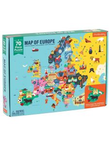 Пъзел Mudpuppy: Карта на Европа, 70 части