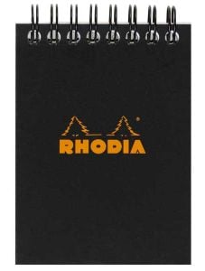 Черен блок - пад Rhodia Classic №11 в A7 размер със спирала и 80 листа на малки квадратчета