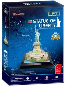 Светещ 3D пъзел Cubic Fun - Статуята на свободата, 37 части
