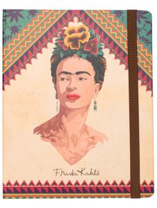Tефтер Frida Kahlo A5 със скрита спирала, ластик и нелинирани листа