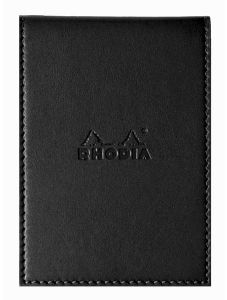 Тефтерче блок - пад Rhodia ePure с черна кожена подвързия, А7