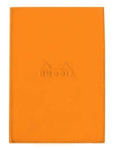 Тефтерче блок - пад Rhodia ePure с оранжева кожена подвързия