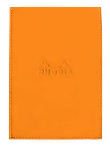 Тефтерче блок - пад Rhodia ePure с оранжева кожена подвързия, А6