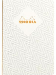 Тетрадка Rhodia Heritage Chevrons Ivoire А5, 160 страници на малки квадратчета