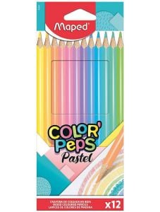 Цветни моливи Maped Color Peps, 12 пастелни цвята