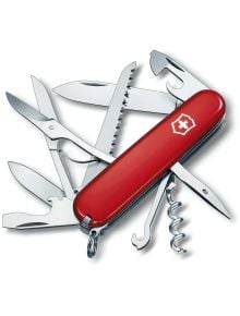 Червен Victorinox Huntsman Швейцарски джобен нож с множество удължени инструменти, включително голямо острие, ножица, трион и други - предлага се в книжарница Orange.