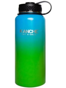 Стоманен термос Kanche - Пътувай с мен, синьо-зелен