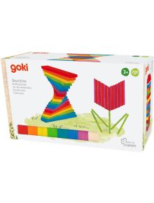 Дървен цветен конструктор Goki, 200 части - Goki - Goki - Момиче, Момче - 4013594584708