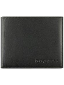Мъжки кожен портфейл Bugatti Super Slim With Flap, черен