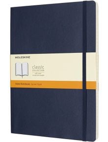 Голям син тефтер Moleskine Classic Sapphire Blue с меки корици и линирани страници - Moleskine - Moleskine - Жена, Мъж - Moleskine - Classic - 8055002854771