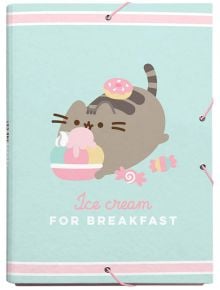 Папка Grupo Erik - Pusheen The Cat с ластик - Ice Cream For Breakfast - Grupo Erik - GRUPO ERIK EDITORES S.L. - Момиче - Grupo Erik - Pusheen The Cat - 8435497235017