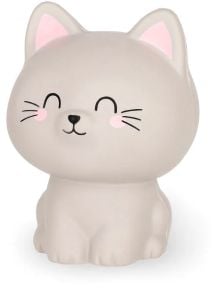 Антистрес фигурка Legami - Kitty е симпатична сива анимационна котка с розови бузки, вътрешни ушички, усмихнато лице, черни мустачки, надигнати ушички и видими лапички - идеална за облекчаване на стреса.