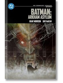 На корицата на Batman: Arkham Asylum (DC Compact Comics) е изобразен Батман в сянка пред зловеща сграда с лице, подобно на Жокера, като е използвано мрачно, сюрреалистично изкуство, за да се придаде смразяващ тон, вдъхновен от графичния роман на Грант Мор