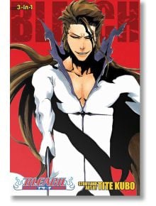 На корицата на „Bleach“ (издание „3 в 1“), том 16, мъж с дълга кафява коса и бял костюм стои уверено на червен фон. Сценарист и художник на поредицата е Тите Кубо, а тя продължава историята на „Душепоглъщателите“ като Ичиго Куросаки.