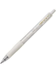 Гел химикалка Pilot Pastel G2 - 07, бяла с прозрачен корпус, бяла дръжка, клипс и край със златна марка на клипса. Върхът е удължен, за да се покаже белият гел за зареждане.