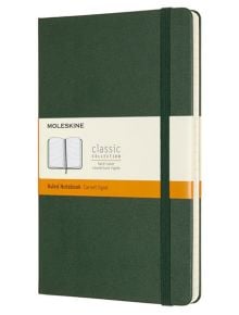 Класически лавровозелен тефтер Moleskine Classic Myrtle Green с твърди корици и листа на широки редове - Moleskine - Moleskine - Жена, Мъж - Moleskine - Classic - 8058647629063