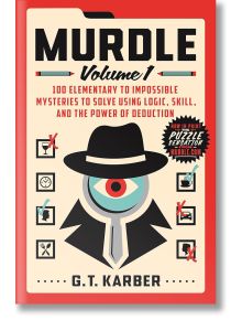 На корицата на Murdle, том първи, е изобразен стилизиран детектив с лупа, икони на улики и слоган: 100 елементарни до невъзможни загадки за убийство, които да решите с помощта на логика, умения и дедукция.