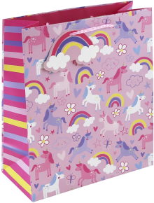 Детска подаръчна торбичка Eurowrap - Unicorns and Rainbows, малка - EuroWrap - Eurowrap - Момиче - 5033601021810