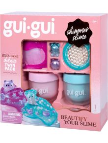 „Слайм Gui Gui Deluxe“ е комплект с розов и лилав слайм, предназначен за деца на възраст 6+ години, включващ съдове, декоративни перли, фигурки на мечета и слайм. На кутията са изписани надписите „Exclusive Deluxe Twin Pack“ и „Beautify Your Slime“.