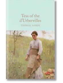 На корицата на "Тес д'Ърбървилска" (Macmillan Collector's Library) е изобразена млада жена в бледа рокля, която стои в поле с диви цветя, държи чувал, а кошницата и шапката ѝ са на земята.