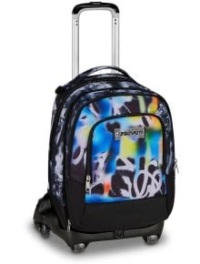 Ученическа раница Seven Detach 8WD Buzzy се отличава с цветен дизайн с графити, удължаваща се дръжка, здрава 8 колела за лесно придвижване и множество отделения с ципове. Името на марката Seven е изобразено на предния джоб.