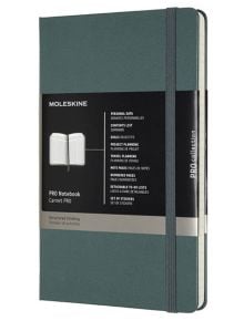 Зелен тефтер Moleskine Pro Collection Large Forest Green с твърди корици - Moleskine - Moleskine - Жена, Мъж - Moleskine - Pro - 8058647620763