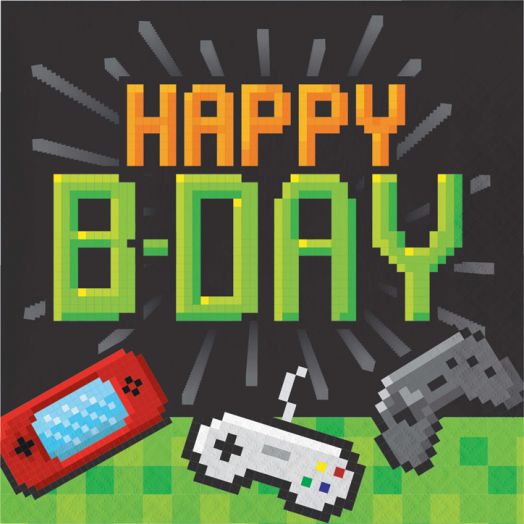Салфетки Creative Party - Gaming Happy B-day, 16 бр.