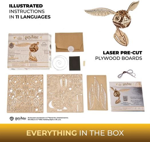 3D дървен пъзел Ugears Хари Потър – Златен снич, 120 части - Ugears - Ugears - Жена, Мъж, Момиче, Момче - Ugears - Harry Potter - 4820184122048-5