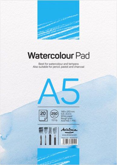 Скицник Drasca Watercolour Pad А5, 20 листа - Drasca - Drasca - Момиче, Момче - Drasca - Watercolour - 5060816700124-1