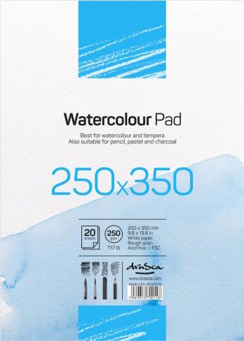 Скицник Drasca Watercolour Pad, 20 листа - Drasca - Drasca - Момиче, Момче - Drasca - Watercolour - 5060816700148-1