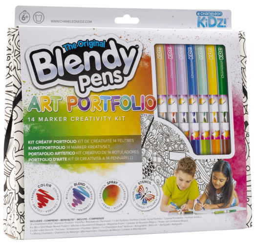 Комплект маркери и портфолио Blendy Pens, 14 бр.-1