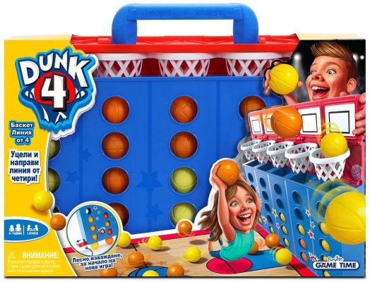 Детска настолна игра Funville - Баскет линия от четири - Funville - Момиче, Момче - 884978611600-1