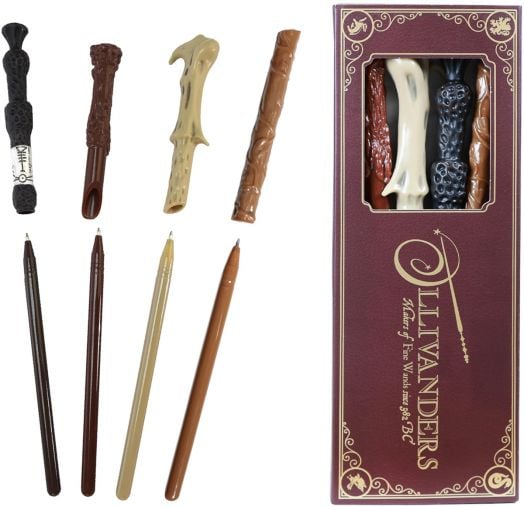 Комплект химикалки магически пръчици Blue Sky Harry Potter, 4 бр. - Всяка с различен дизайн и цвят, вдъхновени от вълшебния свят на Хари Потър, представени до кутия Оливандърс.-3