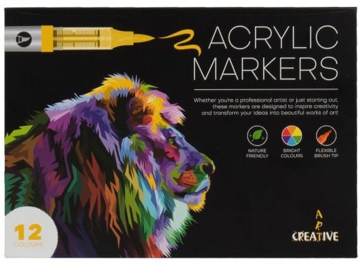 Акрилни маркери Creative Art, 12 цвята в кутия - Creative Art - Creative Art - Момиче, Момче - 3831123778401-3