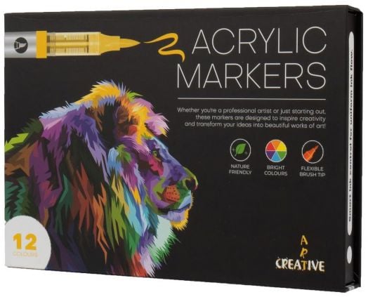 Акрилни маркери Creative Art, 12 цвята в кутия - Creative Art - Creative Art - Момиче, Момче - 3831123778401-1