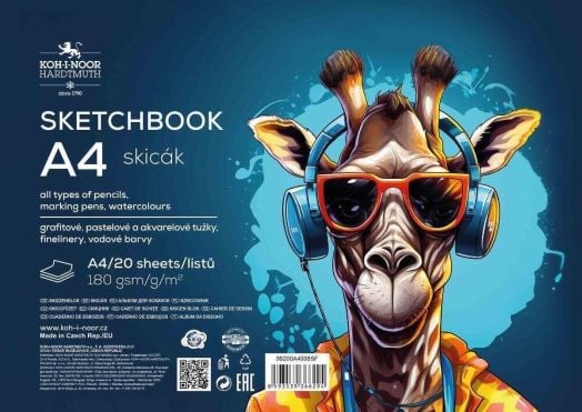Блок за рисуване Koh-I-Noor Sketchbook A4, 20 листа - Koh-i-Noor - Koh-i-Noor Hardtmuth - Момиче, Момче - 8593539366294