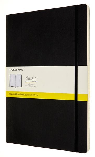 Черен тефтер Moleskine Classic Black в размер A4 с меки корици и листа на малки квадратчета - Moleskine - Moleskine - Жена, Мъж - Moleskine - Classic - 8053853602879-1