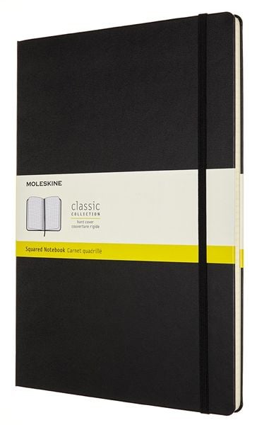 Черен тефтер Moleskine Classic Black в размер A4 с твърди корици и листа на малки квадратчета - Moleskine - Moleskine - Жена, Мъж - Moleskine - Classic - 8053853602831-1
