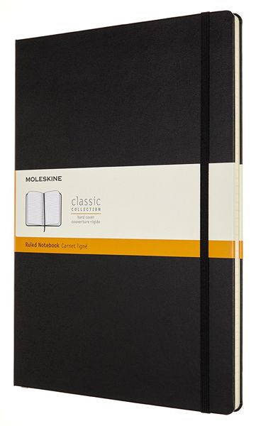 Черен тефтер Moleskine Classic Black в размер A4 с твърди корици и листа на широки редове - Moleskine - Moleskine - Жена, Мъж - Moleskine - Classic - 8053853602817-1