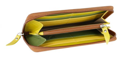 Хоризонтален дамски портфейл Mano Multicolours, коняк - Mano - Mano - Multicolorus - 4053204032854-2