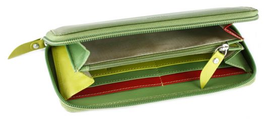 Хоризонтален дамски портфейл Mano Multicolours, зелен - Mano - Mano - Multicolorus - 4053204025481-2