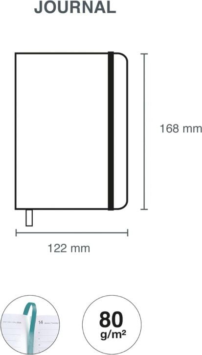 Диаграма на Джобен седмичен тефтер - Оргайзер Miquelrius Natura Impressionist 2026 (168x122 mm) с ластик, книгоразделител с лента и хартия 80 gsm - идеален като компактен органйзер или седмичен дневник 2026.-5
