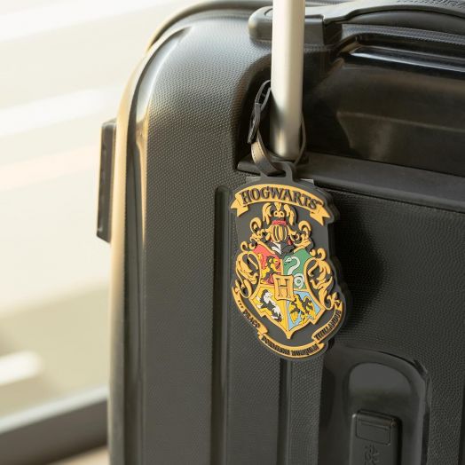 Черен куфар с Етикет за багаж Grupo Erik Harry Potter - Hogwarts, с герба на Хогуортс, буквата H и символите на дома - магически Хогуортс аксесоар за всеки фен на Хари Потър.-5