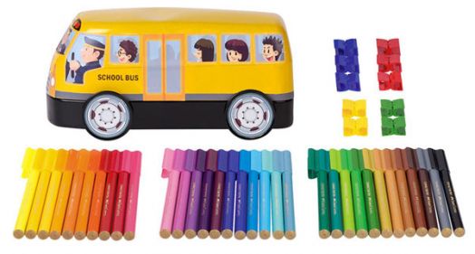 Комплект 33 флумастери Faber-Castell + 10 клипса в кутия за съхранение - автобус - Faber-Castell - Faber-Castell - Момиче, Момче - Faber-Castell - Connector - 4005401555322-2