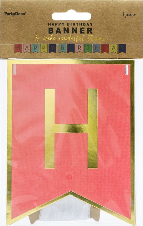Надпис Happy Birthday PartyDeco - Знаменца - PartyDeco - PartyDeco - Момиче - 5902230774971-4
