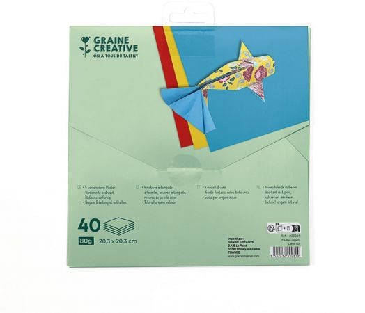 Хартия за оригами Graine Creative в ярки цветове, 40 листа - Graine Creative - Graine Creative - Жена, Момиче - 3532432390819-2