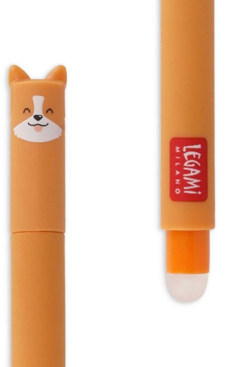 Изтриваема гел химикалка Legami Corgi с капачка и гумичка - Legami - Legami - Момиче, Момче - Legami - Extraordinary Stationery - 8052694002664-1